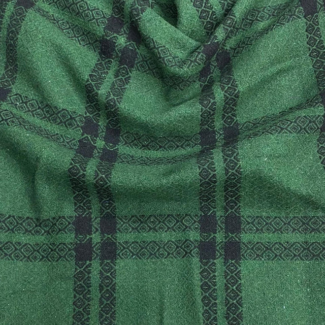 Pound A Metre 3 Metres 3 Metres Premium Wool Rich Fabric 55" Wide (Green & Black)