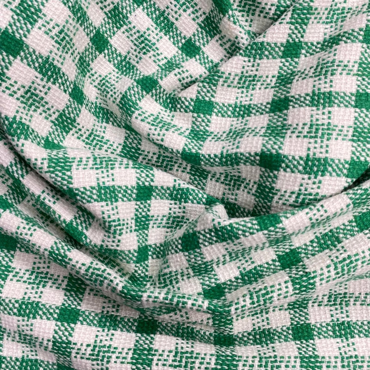 Pound A Metre 3 Metres 3 Metres Premium Wool Rich Fabric 55" Wide (Green & White)