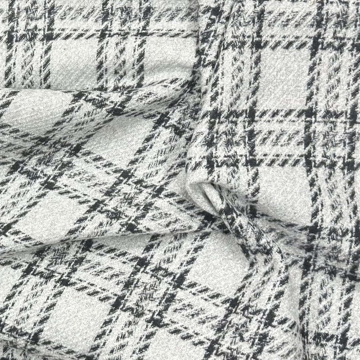 Pound A Metre 3 Metres 3 Metres Premium Wool Rich Fabric 55" Wide (White & Black)