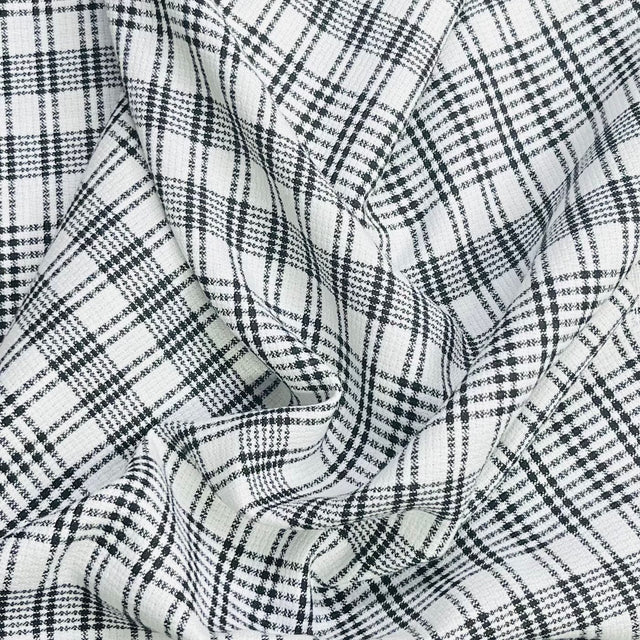 Pound A Metre 3 Metres Premium Wool Rich Fabric 55" Wide (White & Black)