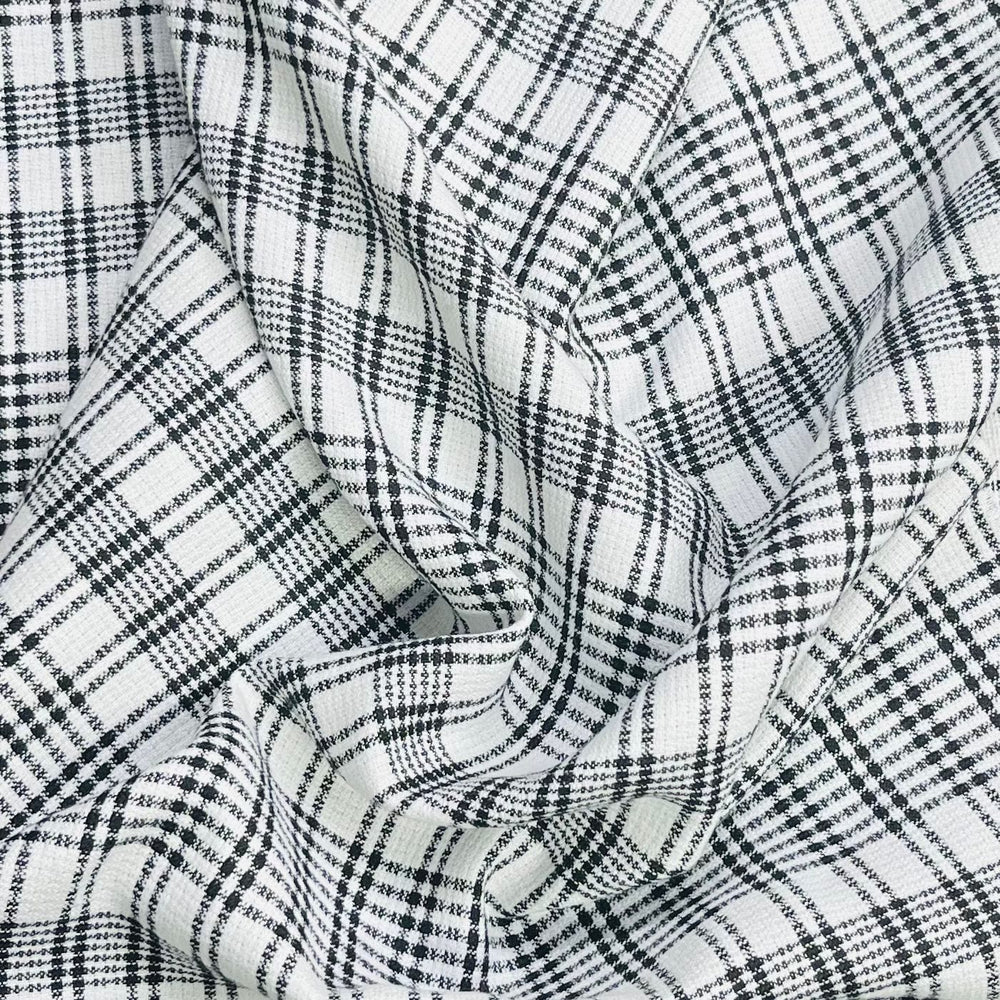 Pound A Metre 3 Metres Premium Wool Rich Fabric 55" Wide (White & Black)