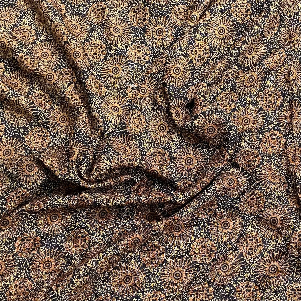 Pound A Metre 3 Metres Printed Alphine Fabric 36'' Wide - (Black Floral) (EOL)