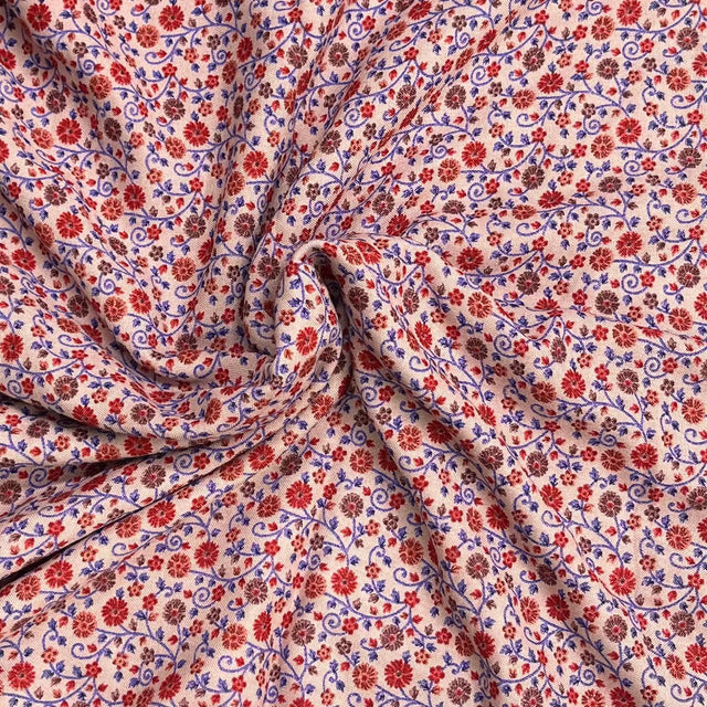 Pound A Metre 3 Metres Printed Alphine Fabric 36'' Wide - (Peach Floral)