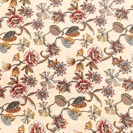 Pound A Metre 3 Metres 3 Metres Printed Cashmere Effect Crepe Fabric- 45" Wide (Beige)