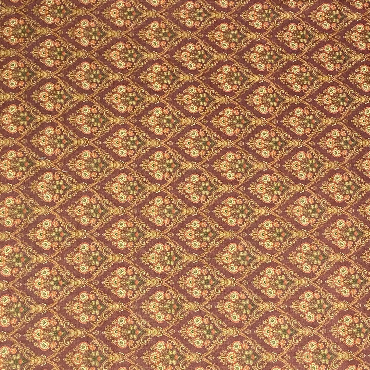 Pound A Metre 3 Metres 3 Metres Printed Cashmere Effect Crepe Fabric- 45" Wide (Brown)