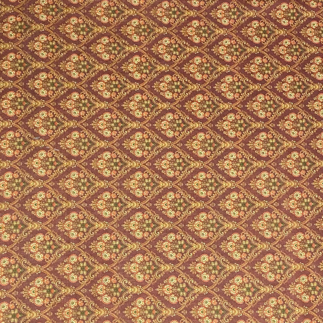 Pound A Metre 3 Metres 3 Metres Printed Cashmere Effect Crepe Fabric- 45" Wide (Brown)