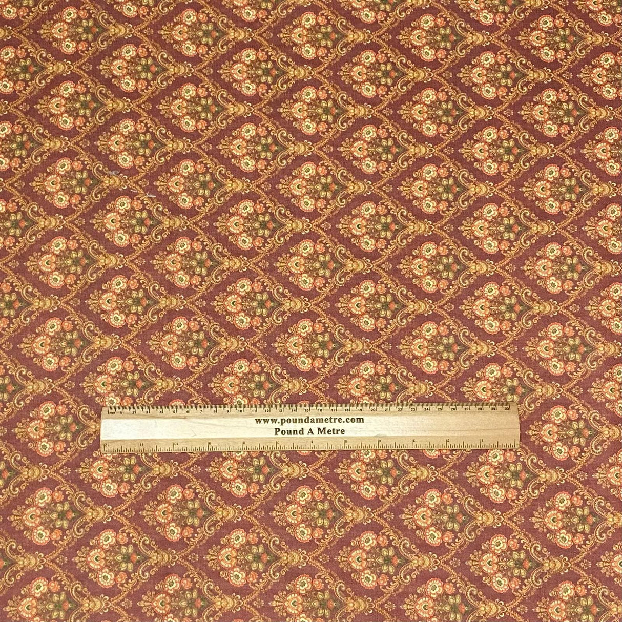 Pound A Metre 3 Metres 3 Metres Printed Cashmere Effect Crepe Fabric- 45" Wide (Brown)