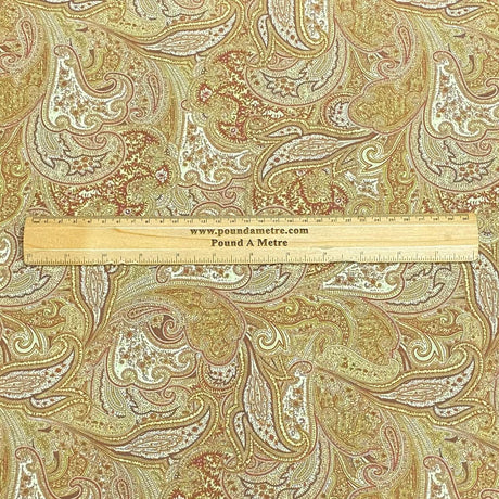 Pound A Metre 3 Metres 3 Metres Printed Cashmere Effect Crepe Fabric- 45" Wide (Gold)