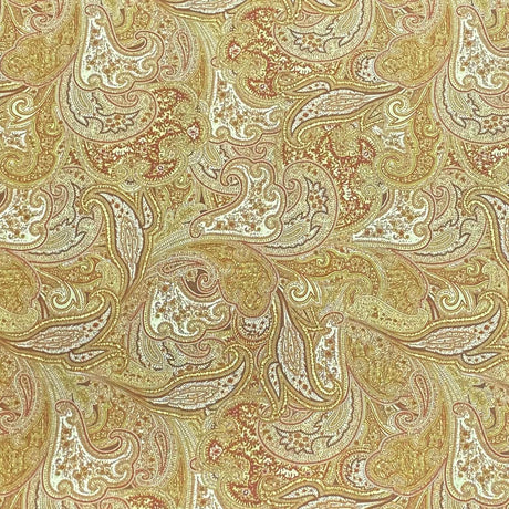Pound A Metre 3 Metres 3 Metres Printed Cashmere Effect Crepe Fabric- 45" Wide (Gold)