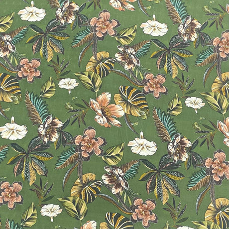 Pound A Metre 3 Metres 3 Metres Printed Cashmere Effect Crepe Fabric- 45" Wide (Green)