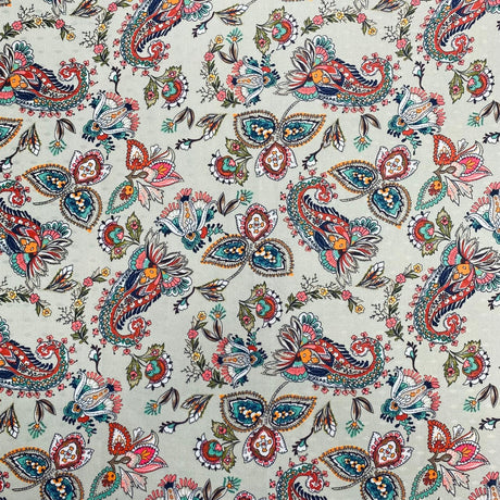 Pound A Metre 3 Metres 3 Metres Printed Cashmere Effect Crepe Fabric- 45" Wide (Grey)