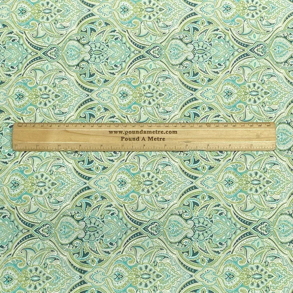 Pound A Metre 3 Metres 3 Metres Printed Cashmere Effect Crepe Fabric- 45" Wide (Mint)