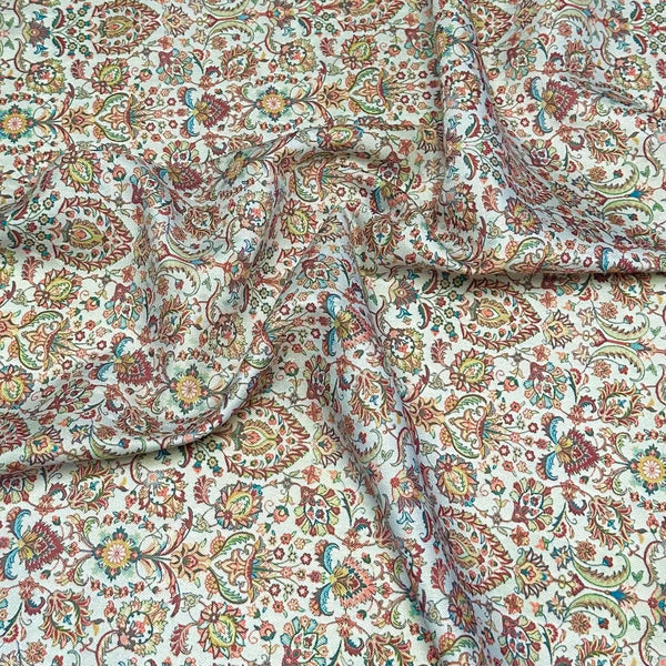 Pound A Metre 3 Metres 3 Metres Printed Cashmere Effect Crepe Fabric- 45" Wide (Minty Blue)