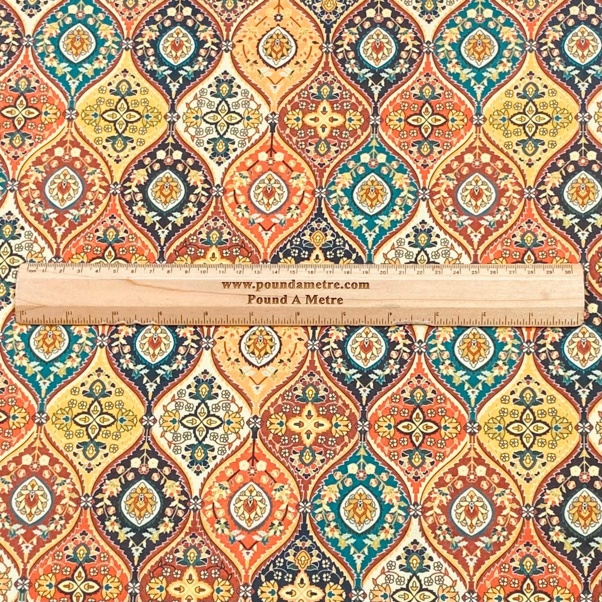 Pound A Metre 3 Metres 3 Metres Printed Cashmere Effect Crepe Fabric- 45" Wide (Multicolour)