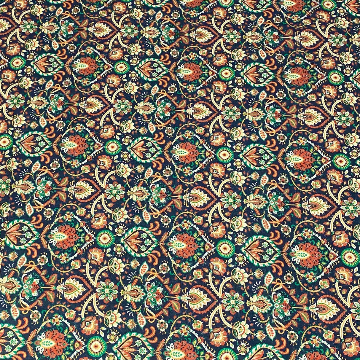 Pound A Metre 3 Metres 3 Metres Printed Cashmere Effect Crepe Fabric- 45" Wide (Navy)