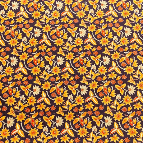 Pound A Metre 3 Metres 3 Metres Printed Cashmere Effect Crepe Fabric- 45" Wide (Orange)