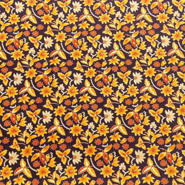 Pound A Metre 3 Metres 3 Metres Printed Cashmere Effect Crepe Fabric- 45" Wide (Orange)