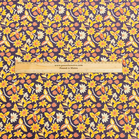 Pound A Metre 3 Metres 3 Metres Printed Cashmere Effect Crepe Fabric- 45" Wide (Orange)