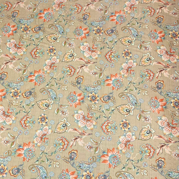 Pound A Metre 3 Metres 3 Metres Printed Cashmere Effect Crepe Fabric- 45" Wide (Saffron)