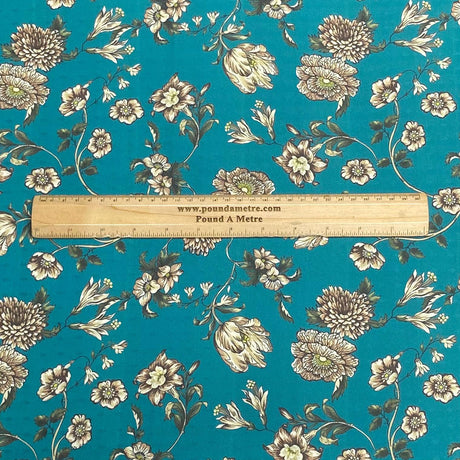 Pound A Metre 3 Metres 3 Metres Printed Cashmere Effect Crepe Fabric- 45" Wide (Small Flower)