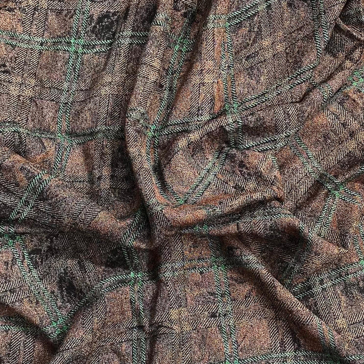 Pound A Metre 3 Metres 3 Metres Printed Cashmere Effect Crepe Fabric- 45" Wide (Squares)