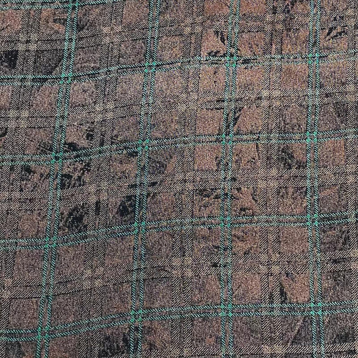 Pound A Metre 3 Metres 3 Metres Printed Cashmere Effect Crepe Fabric- 45" Wide (Squares)