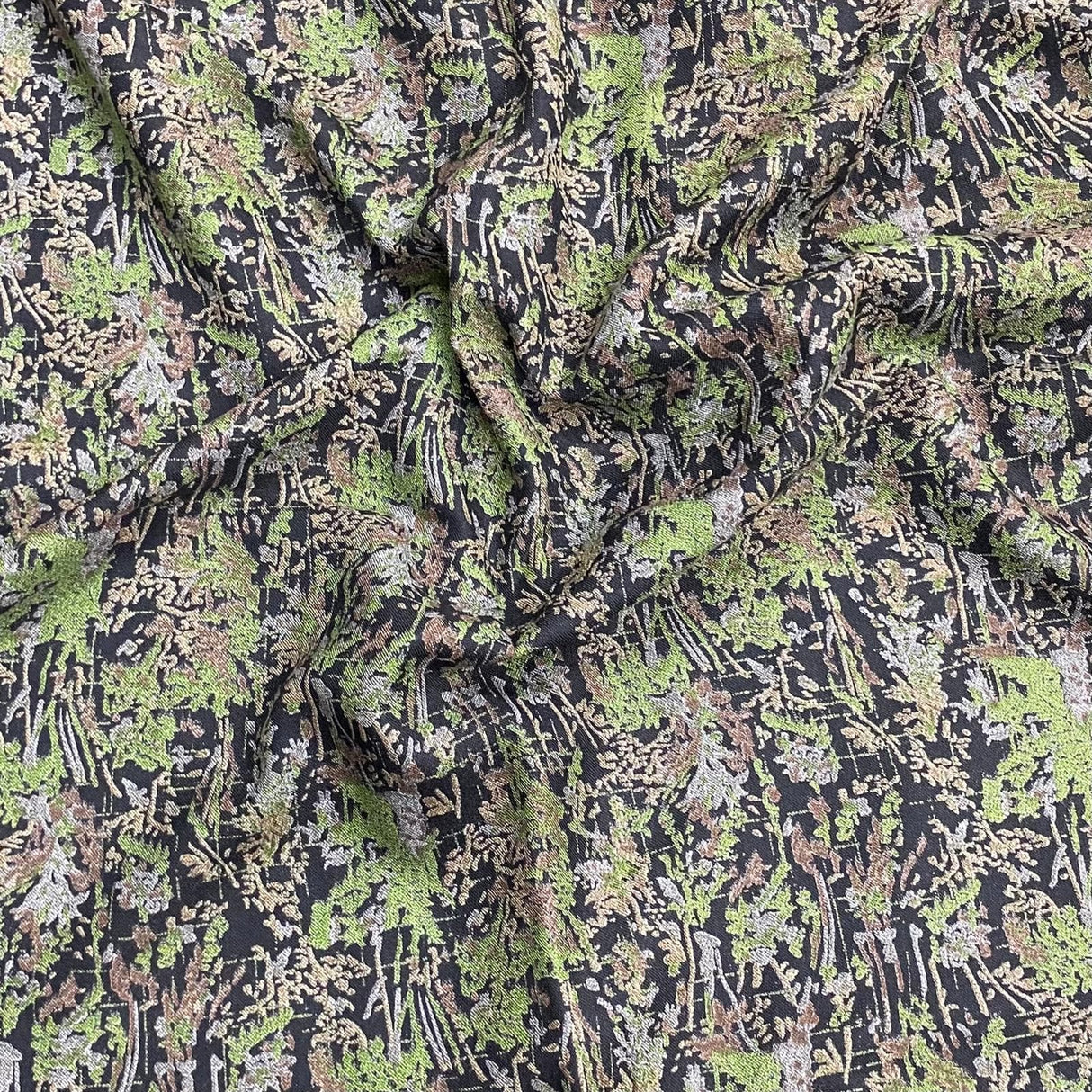 Pound A Metre 3 Metres 3 Metres Printed Cashmere Effect Crepe Fabric- 45" Wide (Tree Bark)