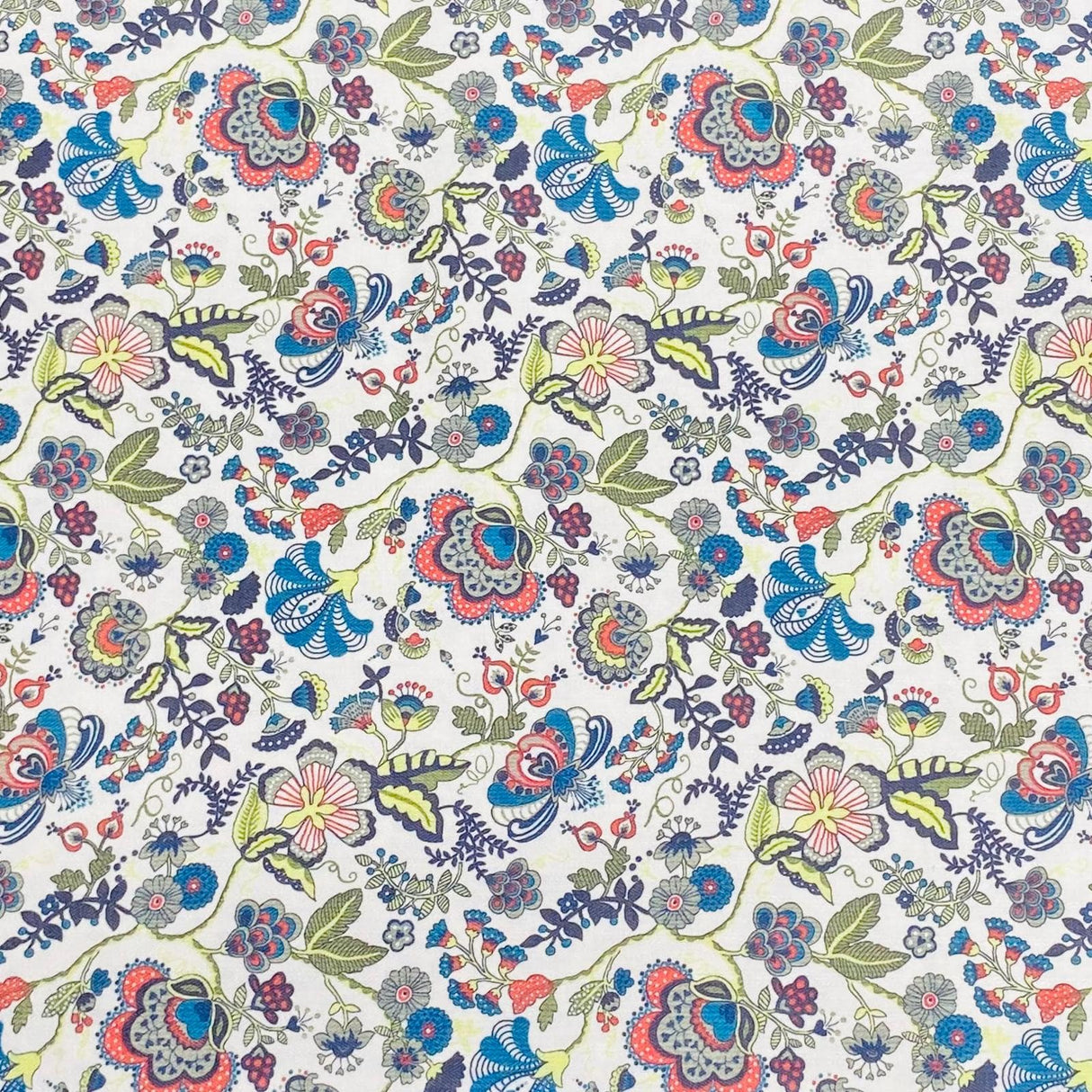 Pound A Metre 3 Metres 3 Metres Printed Cashmere Effect Crepe Fabric- 45" Wide (White)