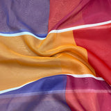 Pound A Metre 3 Metre 3 Metres Printed Crepe 120" Wide (Orange & Blue)
