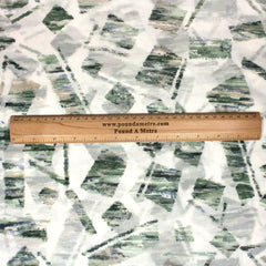 3 Metres Printed Crepe Chiffon- 55" Wide (Green Blocks) - Pound A Metre
