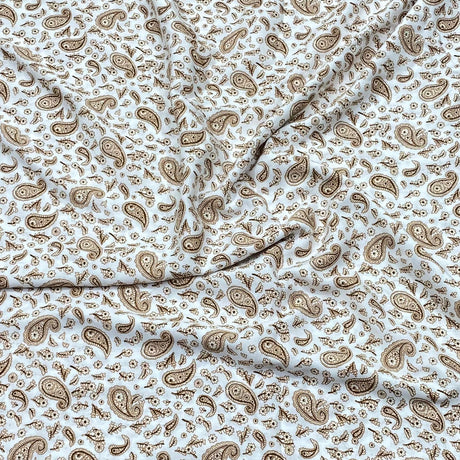 Pound A Metre 3 Metres Printed Dress Making Viscose- 55" Wide (Almond)