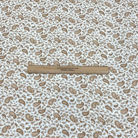 Pound A Metre 3 Metres Printed Dress Making Viscose- 55" Wide (Almond)