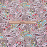 Pound A Metre 3 Metres Printed Dress Making Viscose- 55" Wide (Beige Paisley)