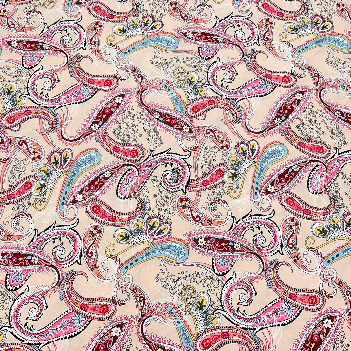 Pound A Metre 3 Metres Printed Dress Making Viscose- 55" Wide (Paisley)