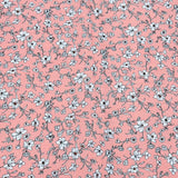 Pound A Metre 3 Metres Printed Dress Making Viscose- 55" Wide (Pink Garden)