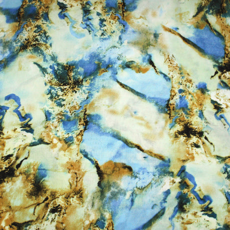 Pound A Metre 3 Metres Printed Dress Viscose- 55" Wide (Blue Tie-dye)