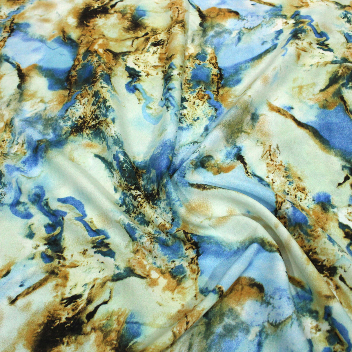 Pound A Metre 3 Metres Printed Dress Viscose- 55" Wide (Blue Tie-dye)
