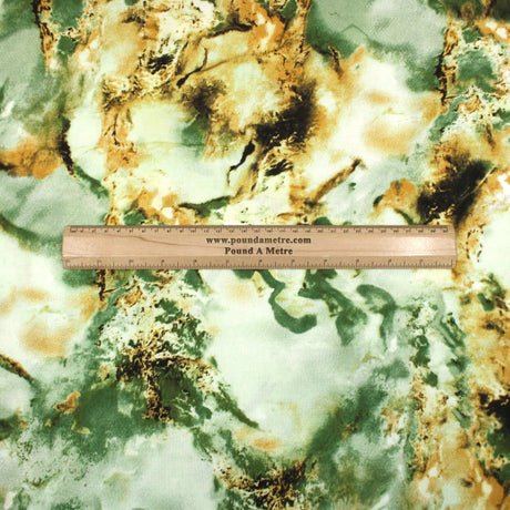 Pound A Metre 3 Metres Printed Dress Viscose- 55" Wide (Green Tie-dye)