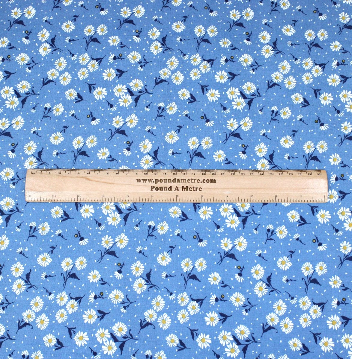 3 Metres Printed Dress Viscose- 55" Wide (Powder Blue Daisy) - Pound A Metre