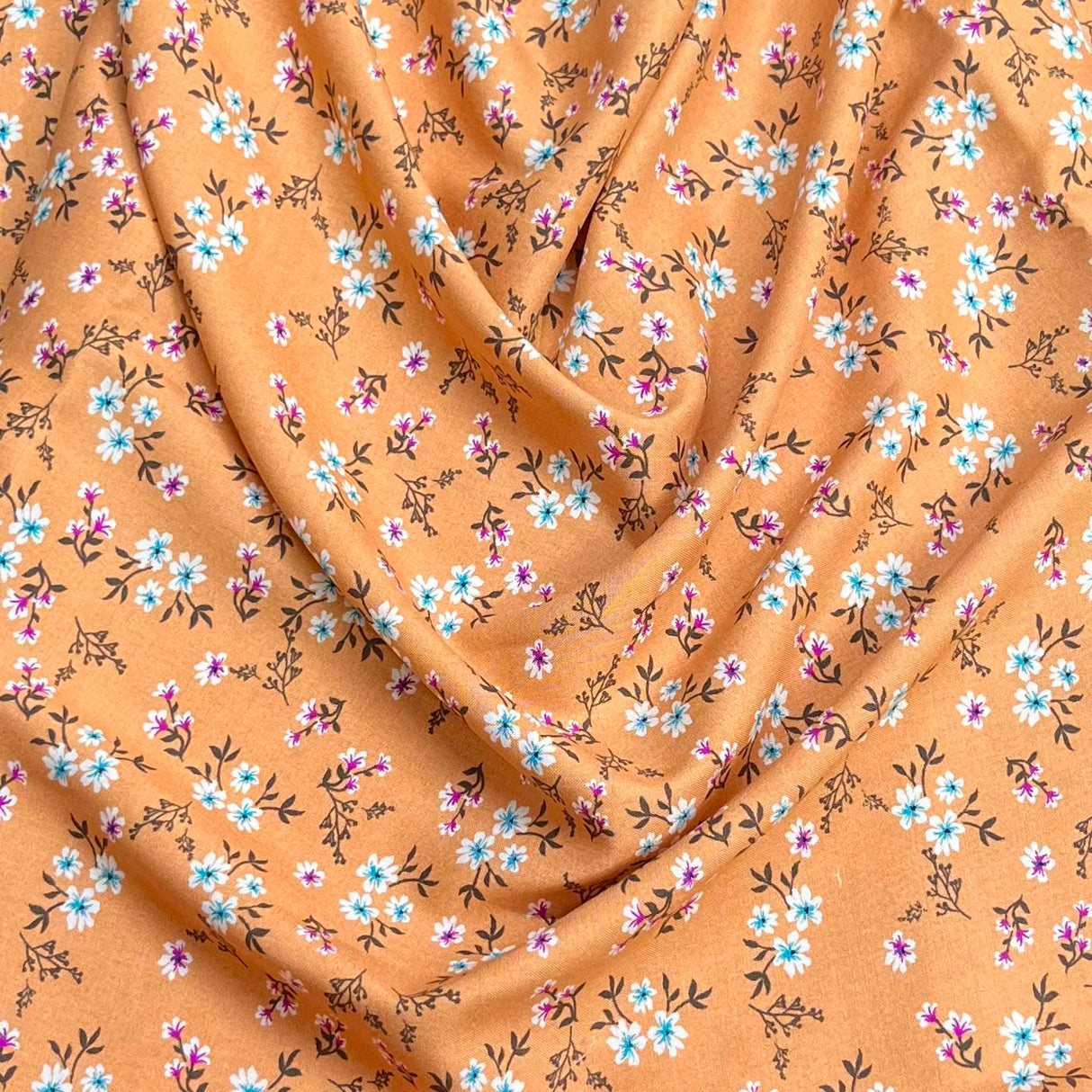 Pound A Metre 3 Metres Printed Dressmaking Viscose Fabric – 55" Wide (Almond)