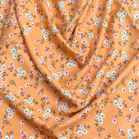 Pound A Metre 3 Metres Printed Dressmaking Viscose Fabric – 55" Wide (Almond)