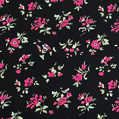 Pound A Metre 3 Metres Printed Dressmaking Viscose Fabric – 55" Wide (Black)