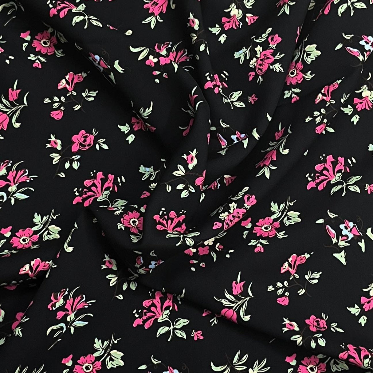 Pound A Metre 3 Metres Printed Dressmaking Viscose Fabric – 55" Wide (Black)
