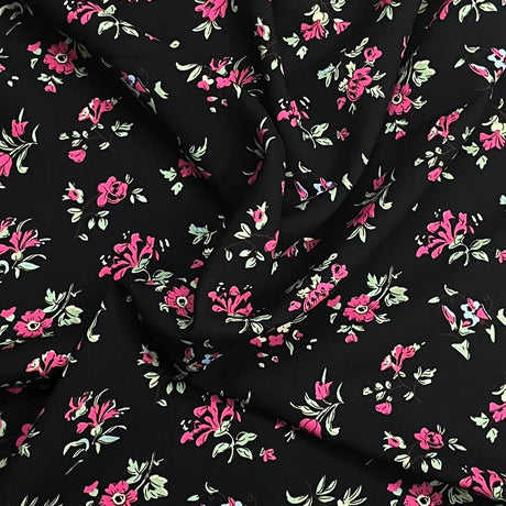 Pound A Metre 3 Metres Printed Dressmaking Viscose Fabric – 55" Wide (Black)