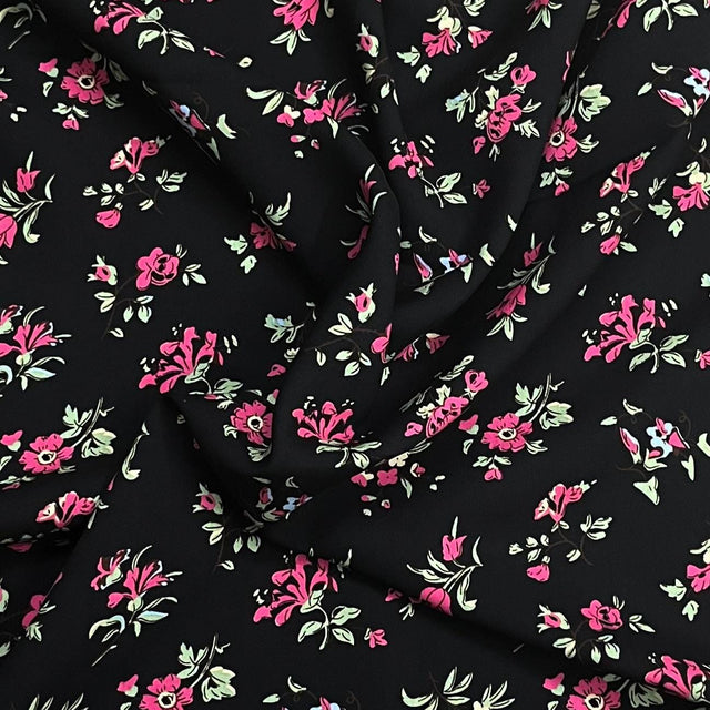 Pound A Metre 3 Metres Printed Dressmaking Viscose Fabric – 55" Wide (Black)