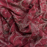 Pound A Metre 3 Metres Printed Dressmaking Viscose Fabric – 55" Wide (Burgundy Floral)