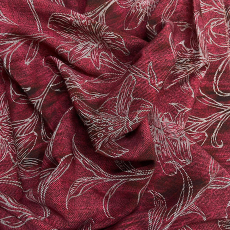 Pound A Metre 3 Metres Printed Dressmaking Viscose Fabric – 55" Wide (Burgundy Floral)