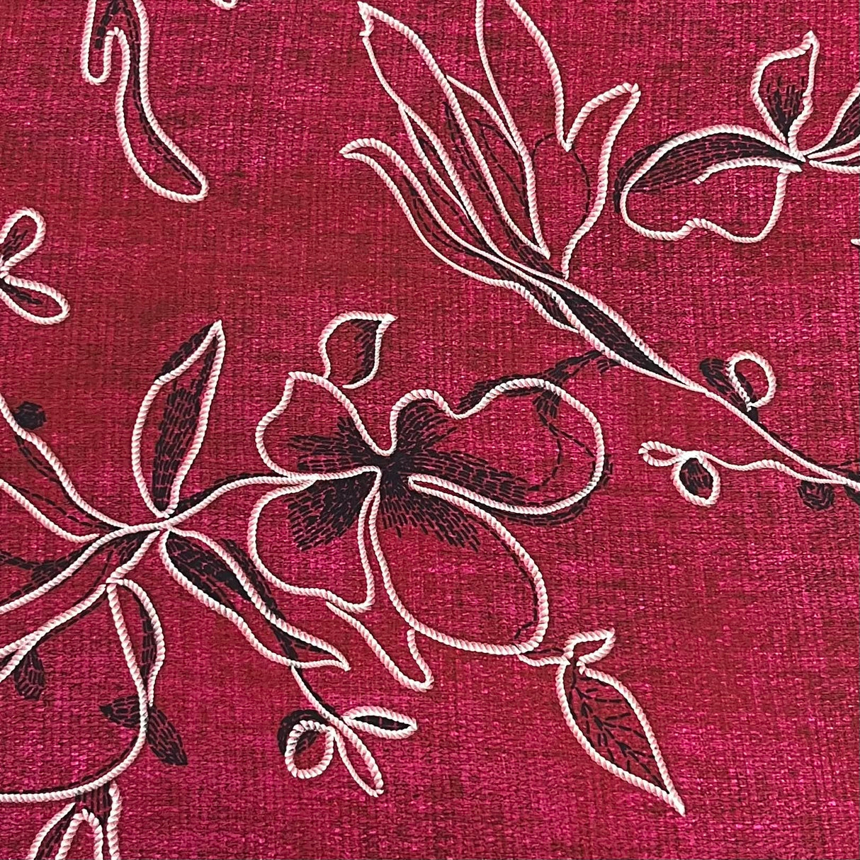 Pound A Metre 3 Metres Printed Dressmaking Viscose Fabric – 55" Wide (Burgundy)