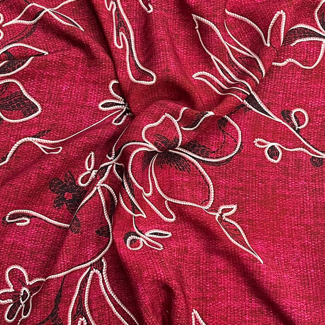 Pound A Metre 3 Metres Printed Dressmaking Viscose Fabric – 55" Wide (Burgundy)