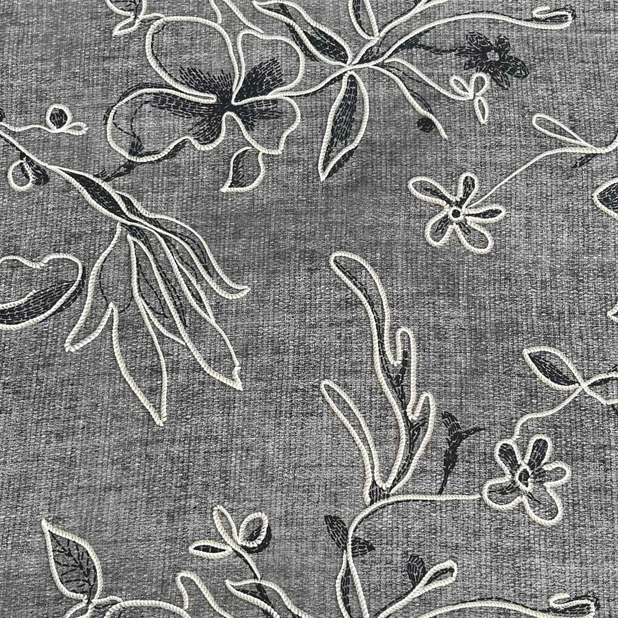 Pound A Metre 3 Metres Printed Dressmaking Viscose Fabric – 55" Wide (Charcoal)